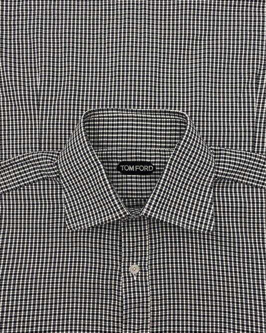 Tom Ford 2010s Checkered Shirt Black White