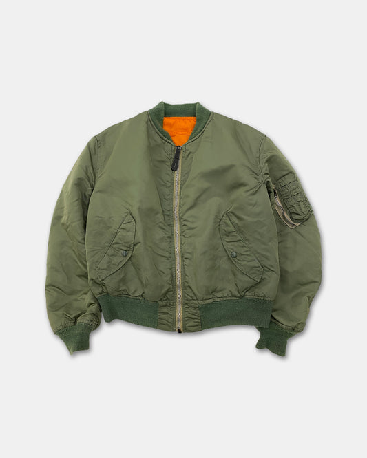 Alpha Industries 1980s Made in USA MA-1 Bomber Jacket Green