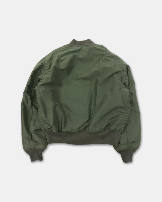 Vintage 1980s Made in USA MA-1 Bomber Jacket Green
