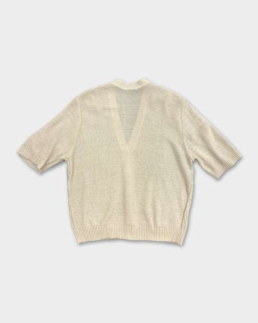 Vintage 1960s Knit Cardigan Light Cream