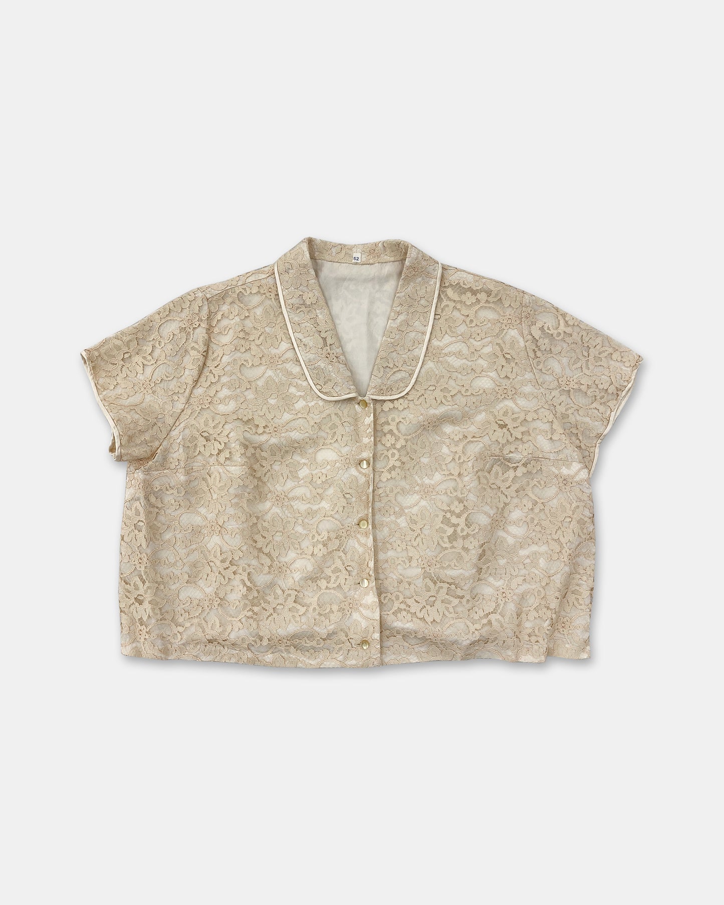 Vintage 1970s Lace Shirt Top Pearl