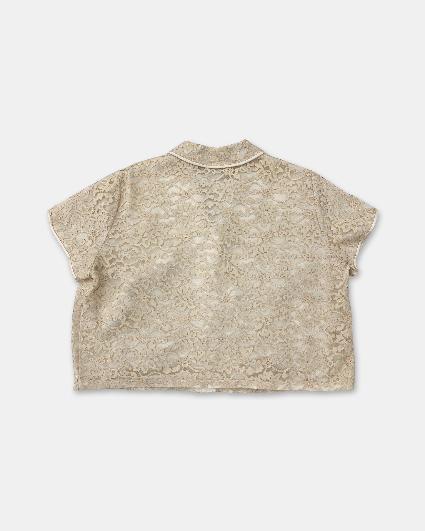 Vintage 1970s Lace Shirt Top Pearl