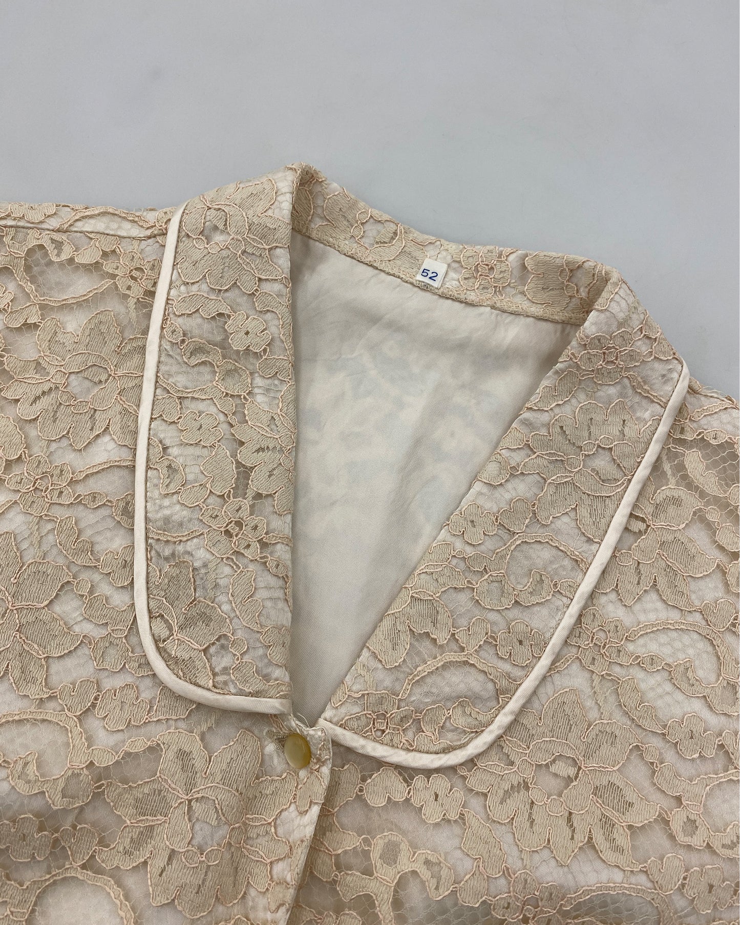 Vintage 1970s Lace Shirt Top Pearl