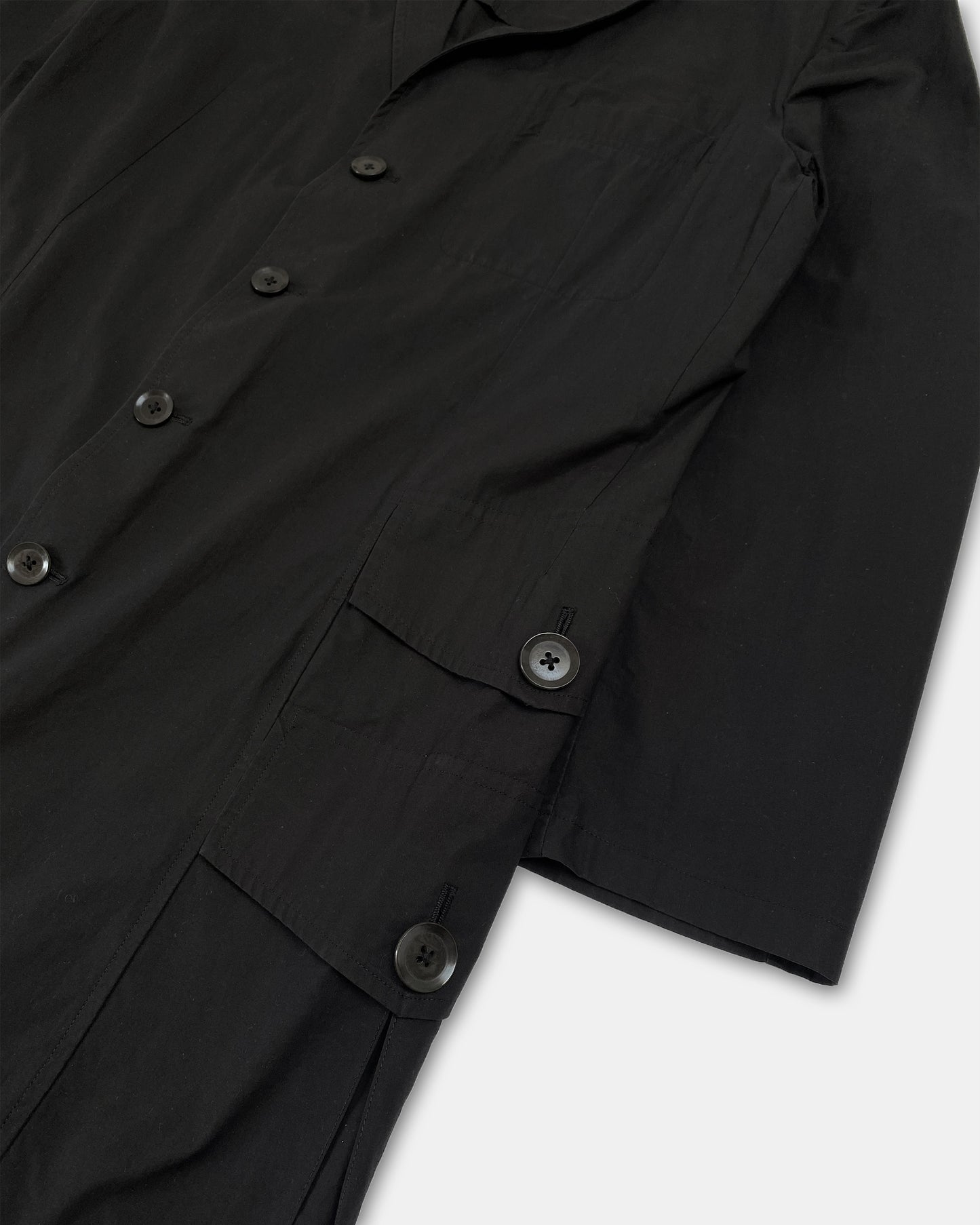 Yohji Yamamoto Pour Homme SS2006 Double Pocket Cotton Coat Black