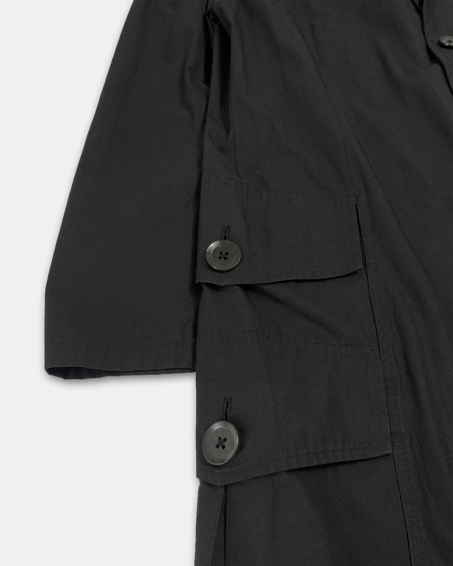 Yohji Yamamoto Pour Homme SS2006 Double Pocket Cotton Coat Black