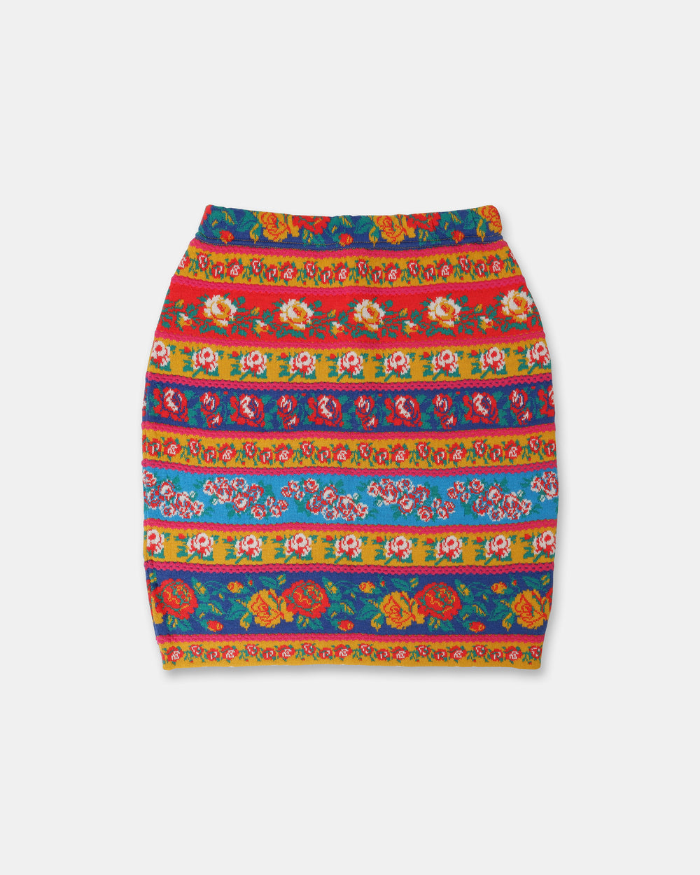 Kenzo Jungle 1990s Knit Skirt Multicolor