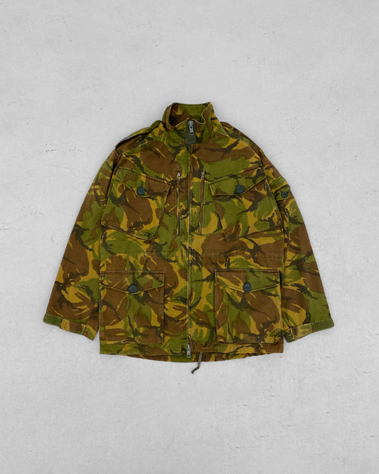 Vintage 1980er Jahre Britische Armee DPM Smock Combat Camo Jacke grün 