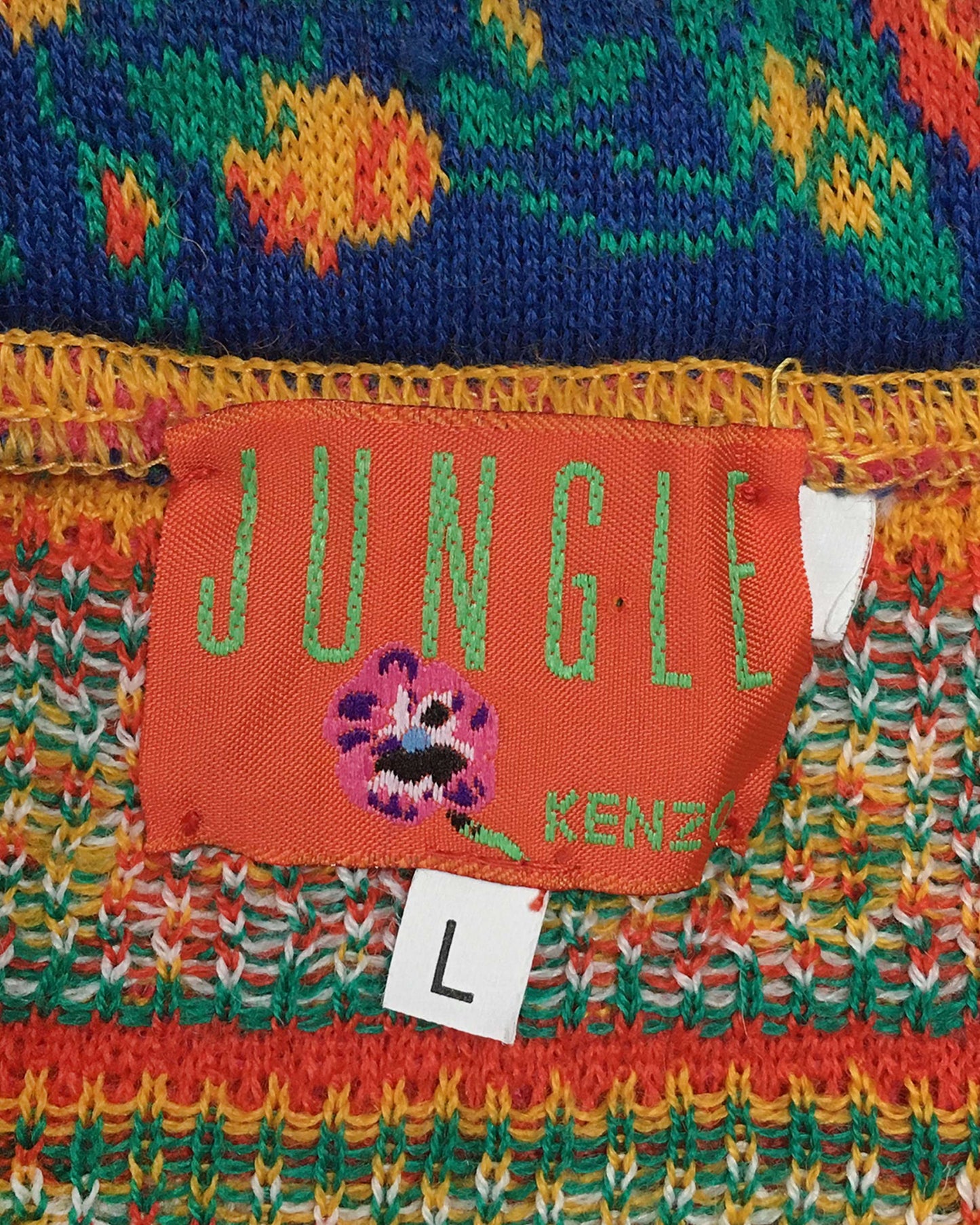 Kenzo Jungle 1990s Knit Skirt Multicolor