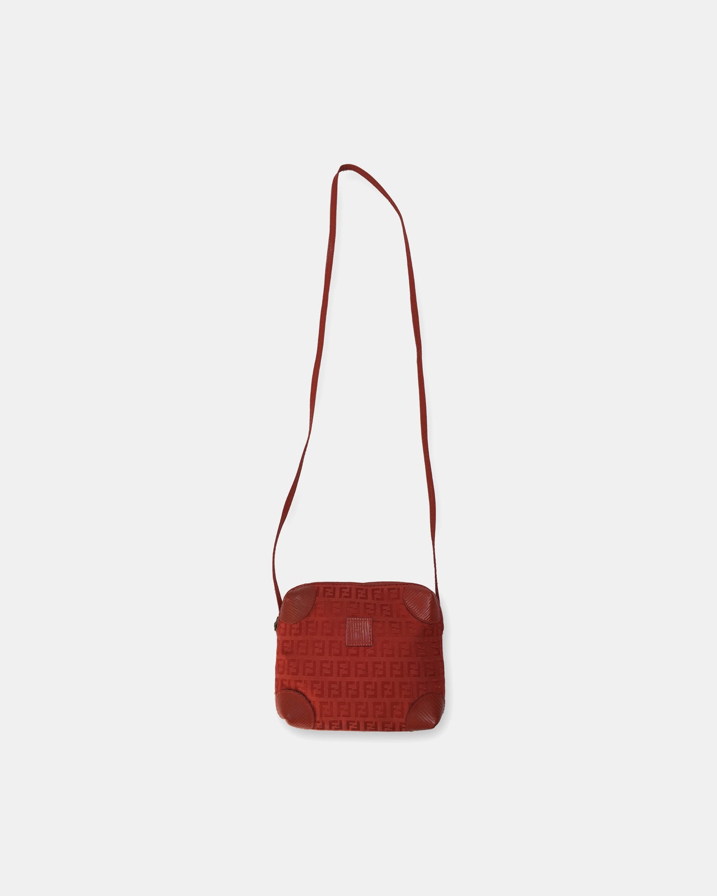 Fendi 1990er Seitentasche Rotes Monogramm 