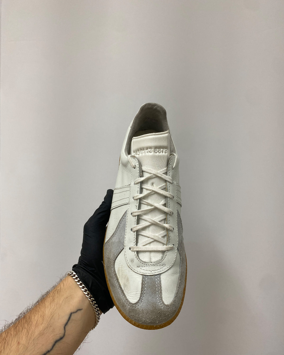 Vintage 2000s German Army Trainer Sneaker White Brown
