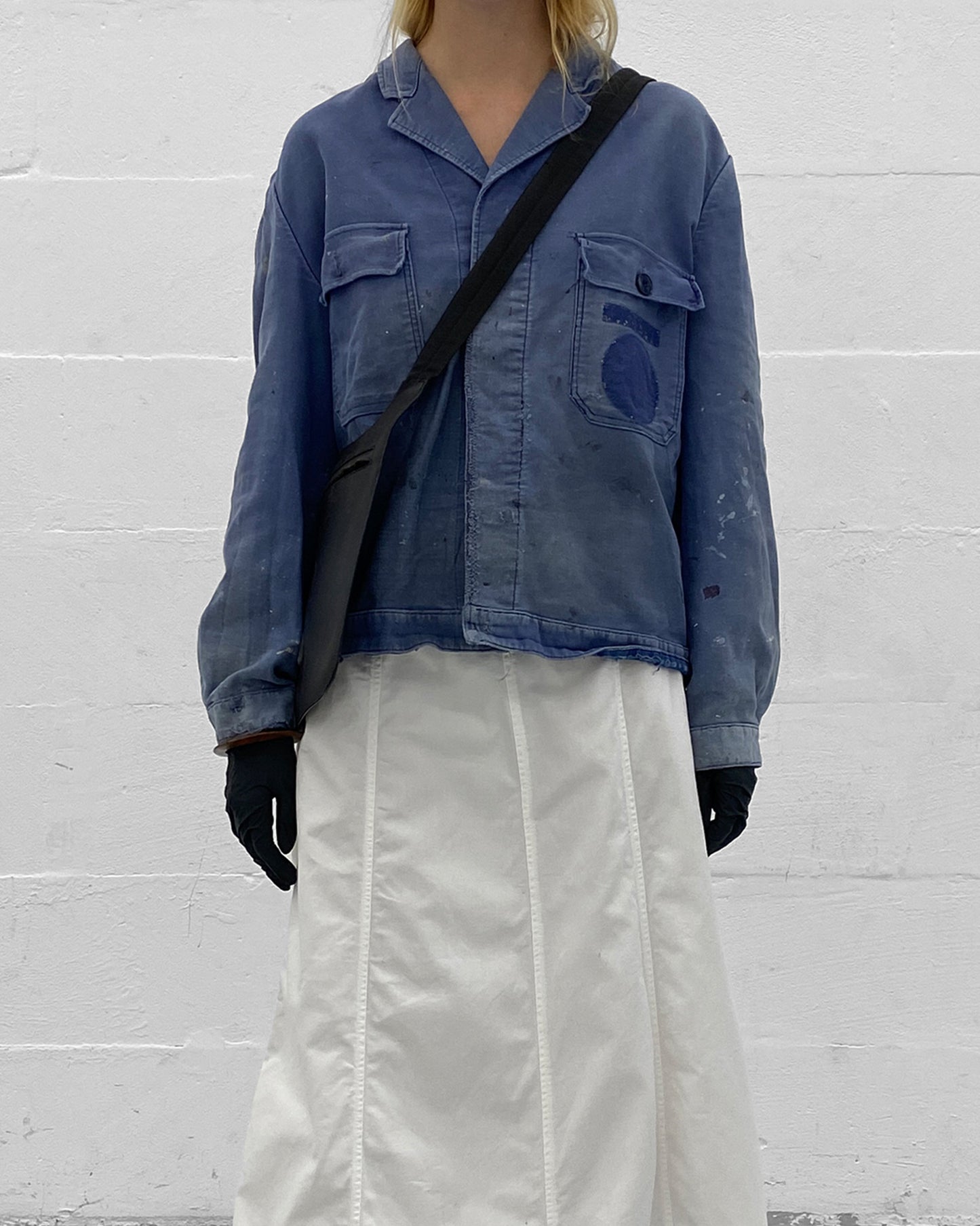 Vintage 1960s French Painter Work Jacket Blue
