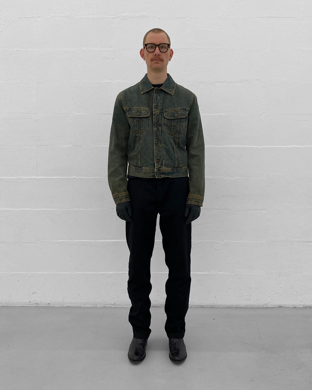 Dolce & Gabbana 2000s Padded Denim Jacket Dirty  Blue