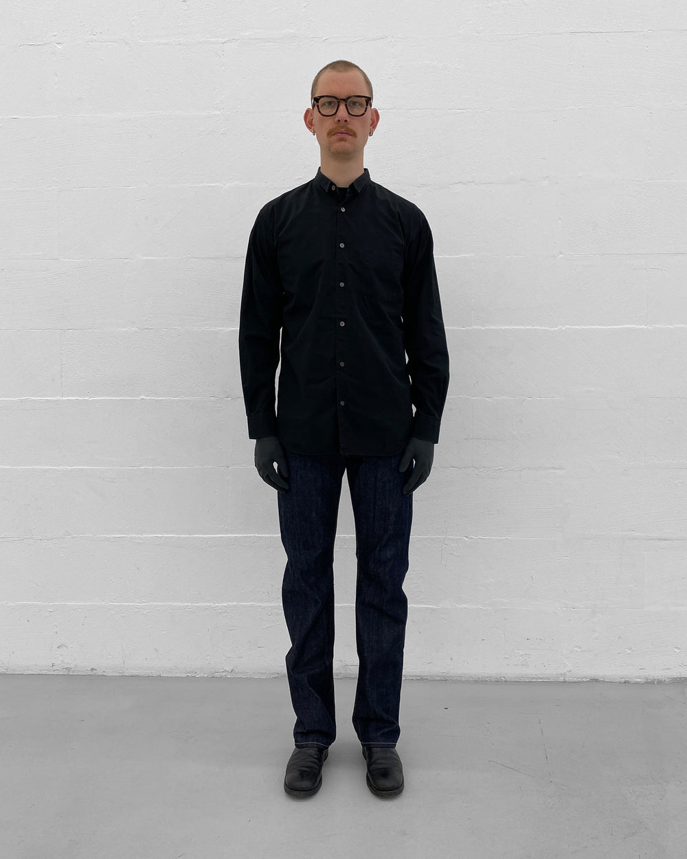 Comme des Garçons Shirt 2000s Small Collar Shirt Black