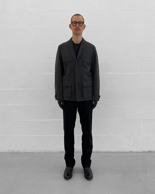 Jil Sander 1990s Cotton Blazer Jacket Grey