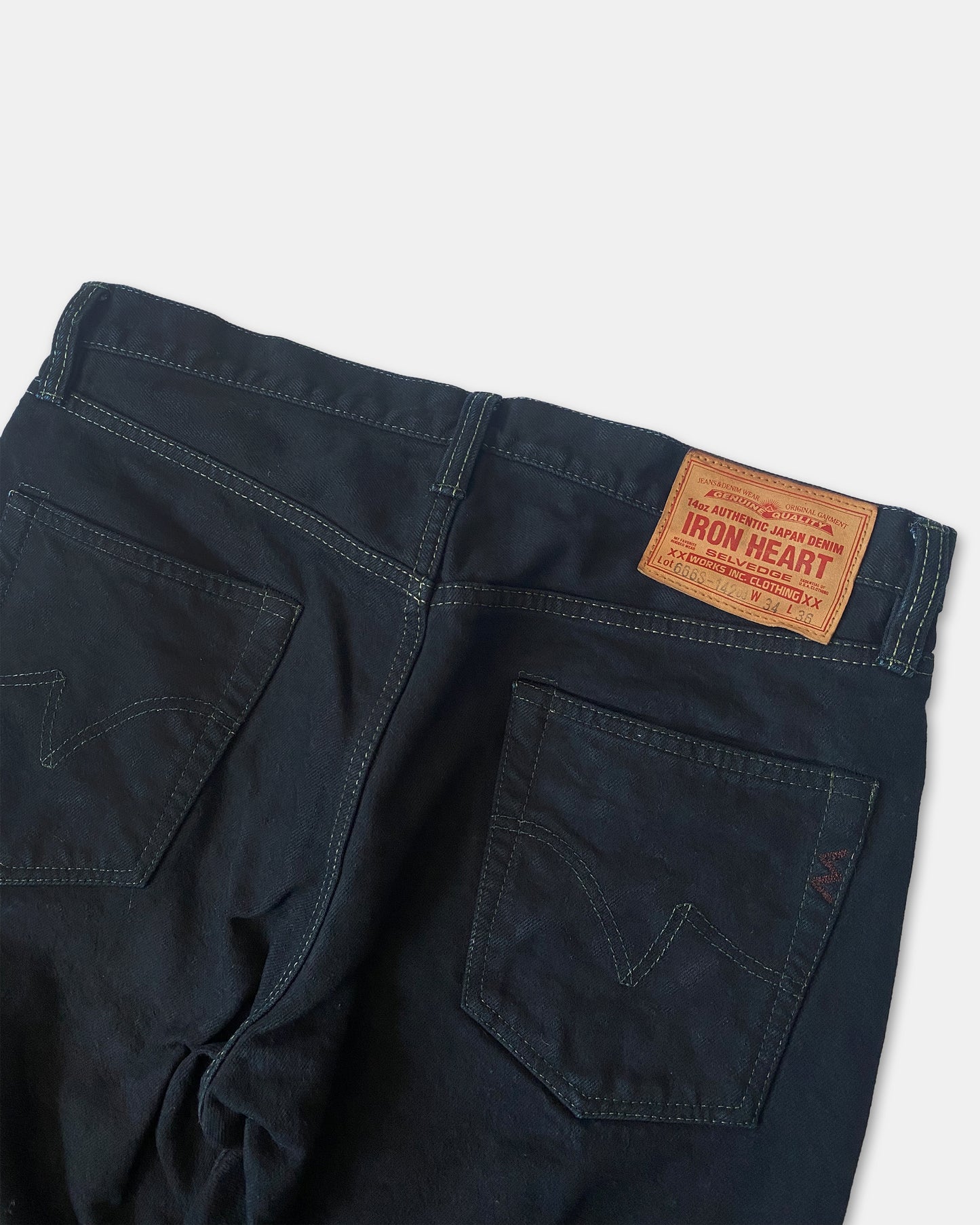 Iron Heart 2000s Schwerer Selvedge-Denim Dunkelblau