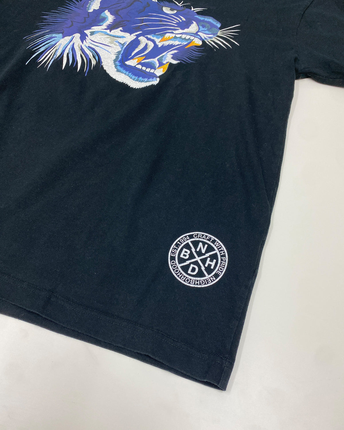 Neighborhood 2020s Tiger Print T-Shirt Black