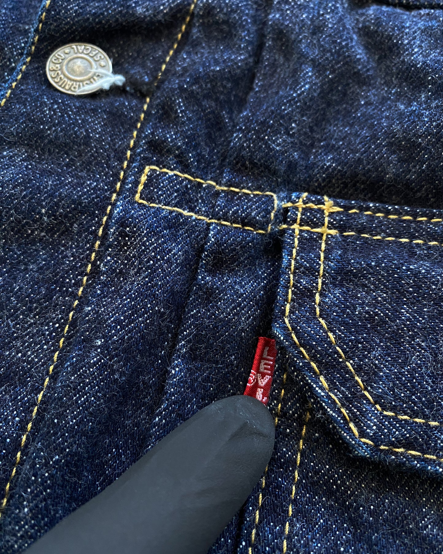 Levis 1997 Type 2 Japan Big E Selvedge Jeansjacke Dunkelblau 