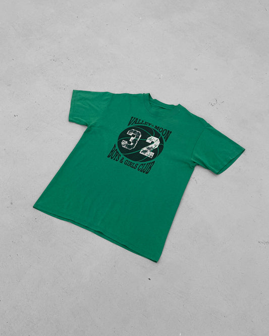 Vintage 1980s Valley & Moon Basketball Single Stitched T-Shirt Green