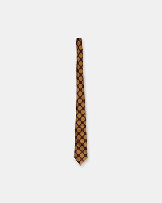 Comme des Garçons Homme Deux 1990s Silk Tie Gold Dots