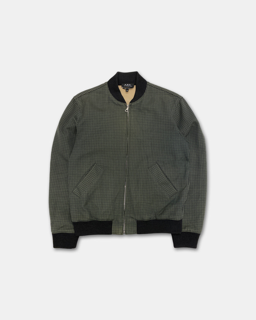 A.P.C. SS2018 Checkered Bomber Jacket Black Green