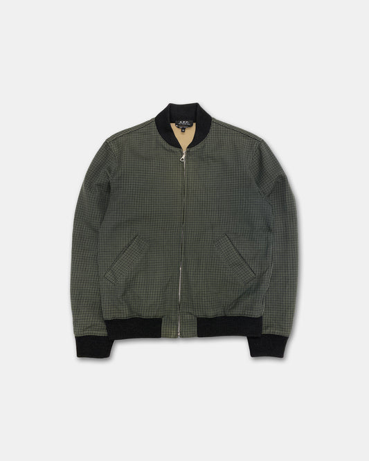 A.P.C. SS2018 Checkered Bomber Jacket Black Green