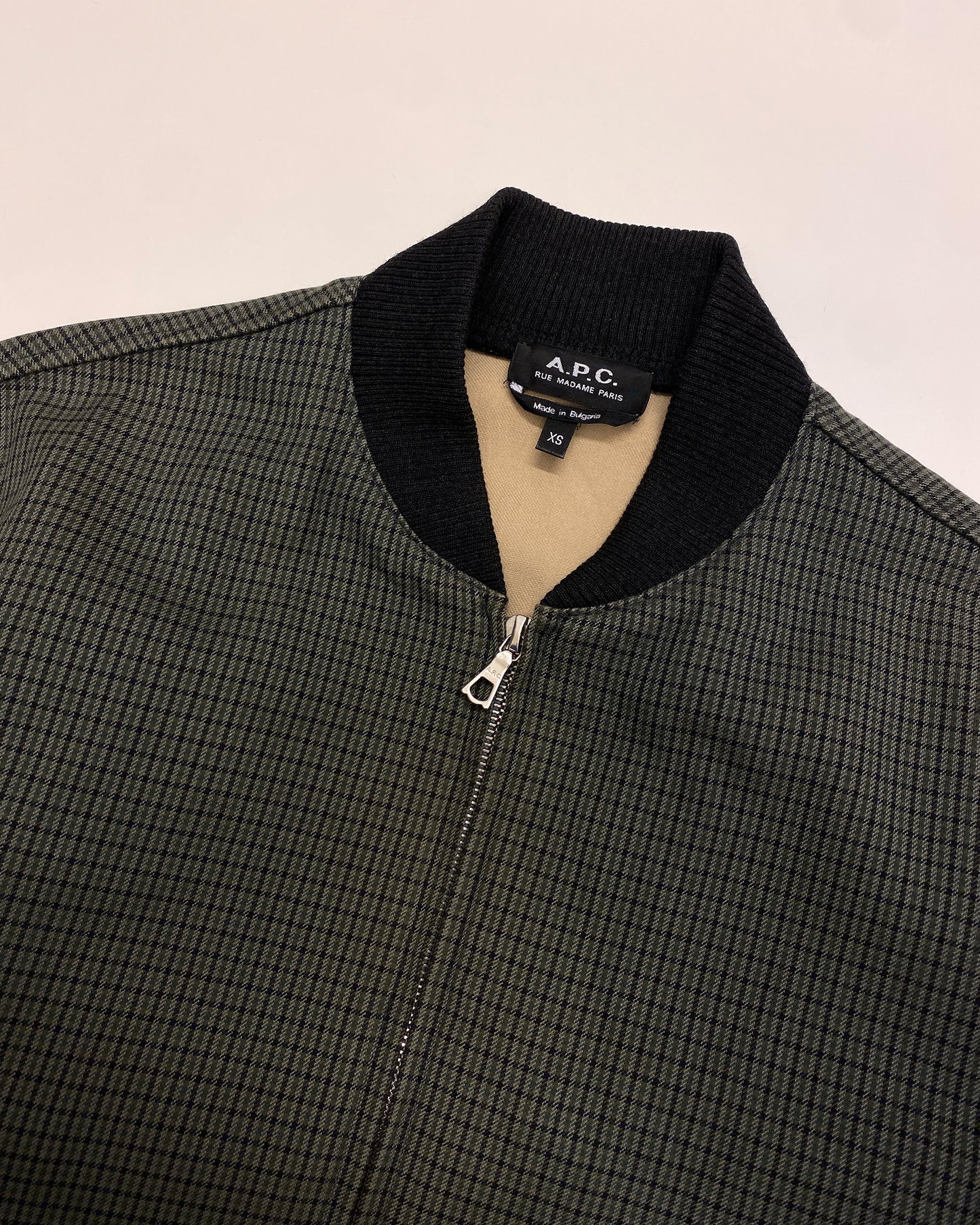 A.P.C. SS2018 Checkered Bomber Jacket Black Green