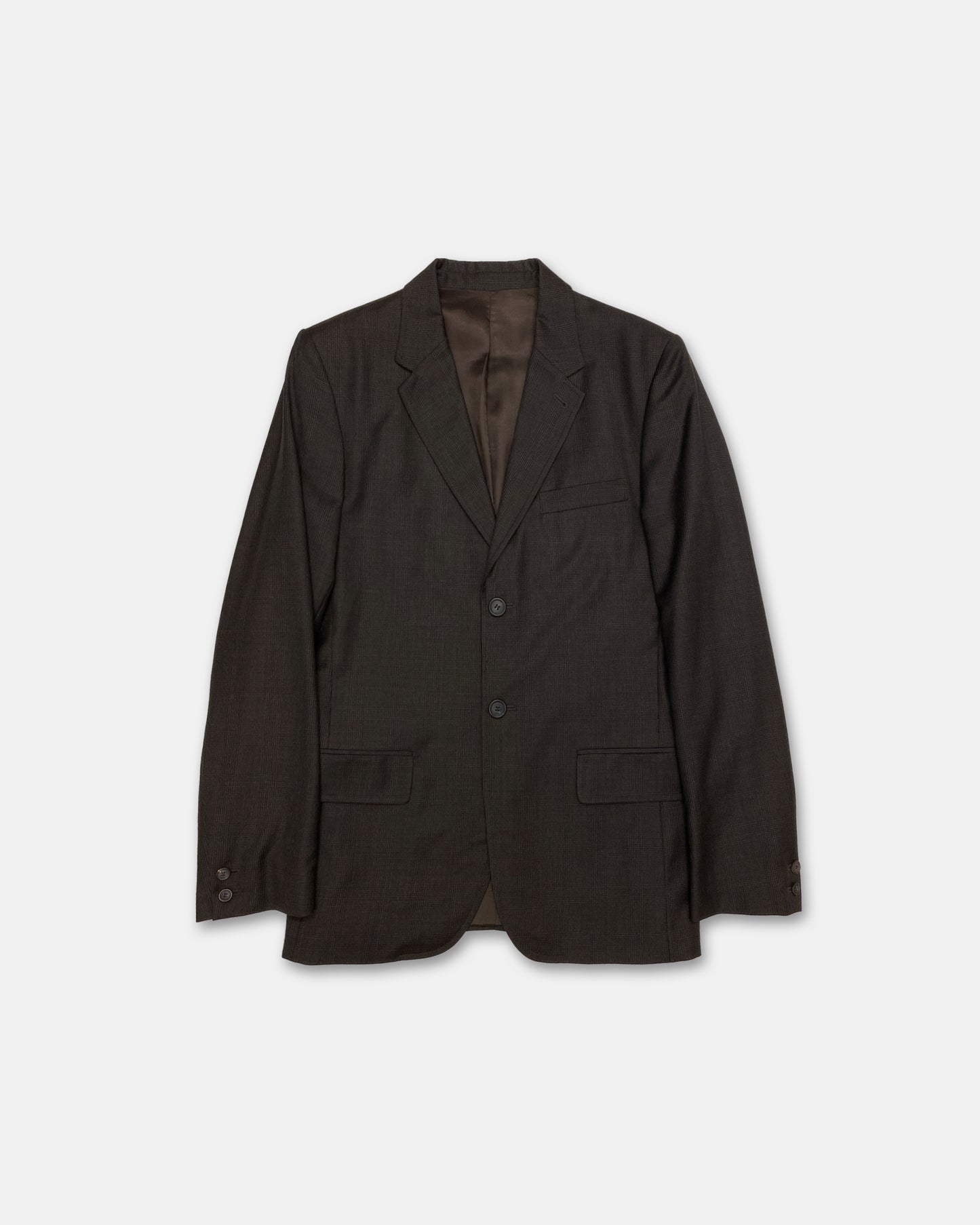 A.P.C. 2000s Glen Checkered Blazer Jacket Dark Brown