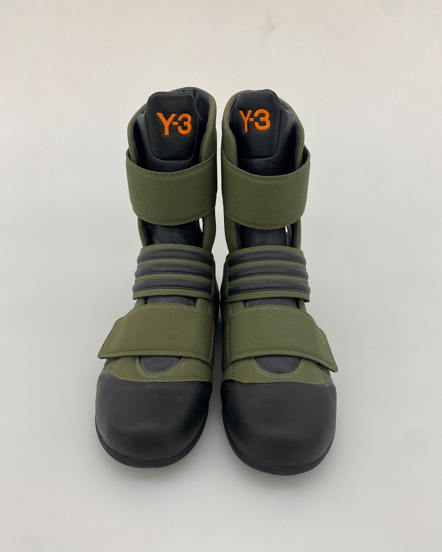 Y-3 2003 High Top Sneaker mit Klettverschluss Khaki 