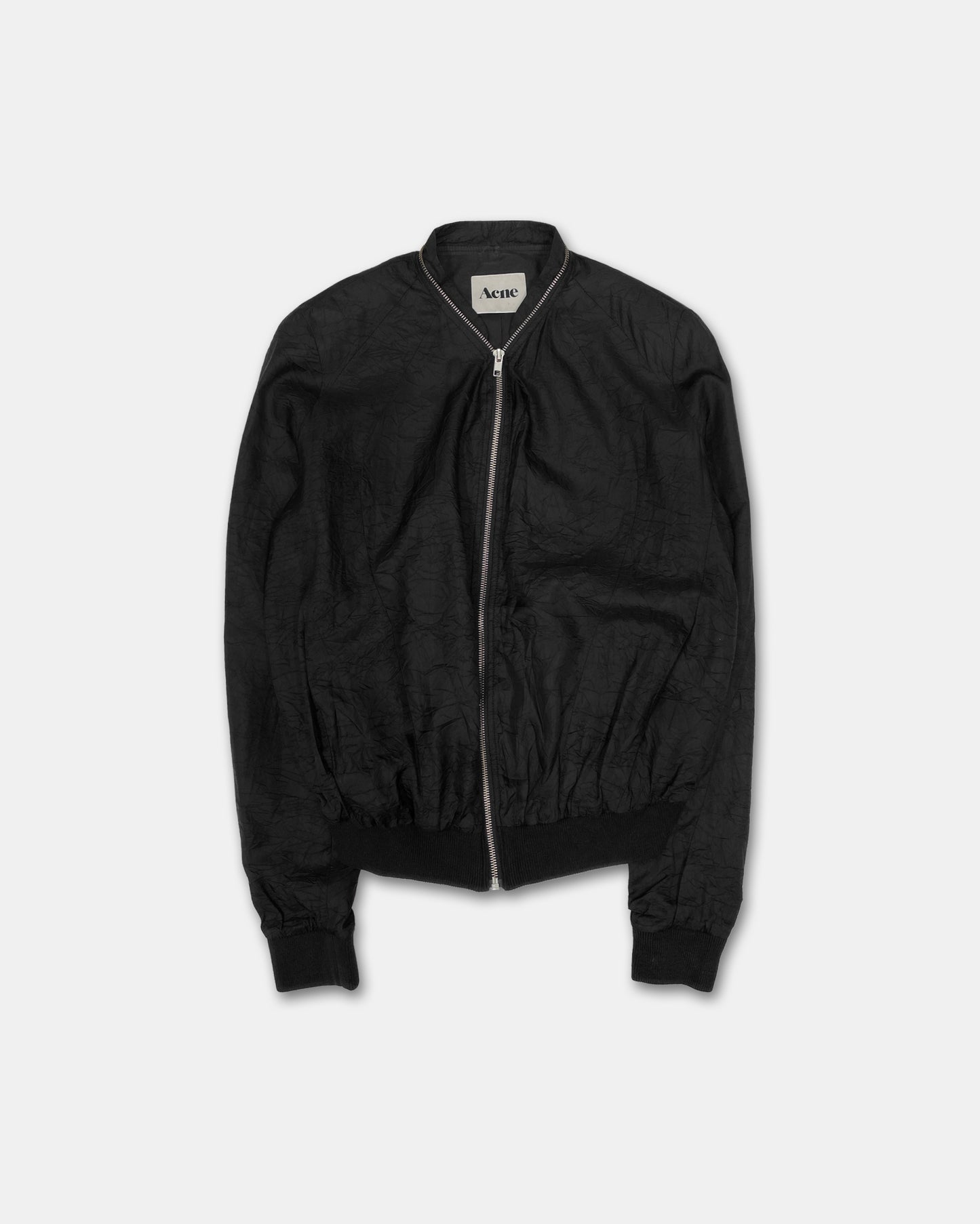 Acne Studios SS2011 Crinkle Full Zip Bomber Jacket Black