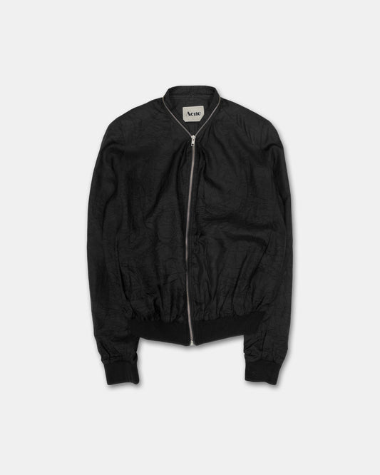 Acne Studios SS2011 Crinkle Full Zip Bomber Jacket Black