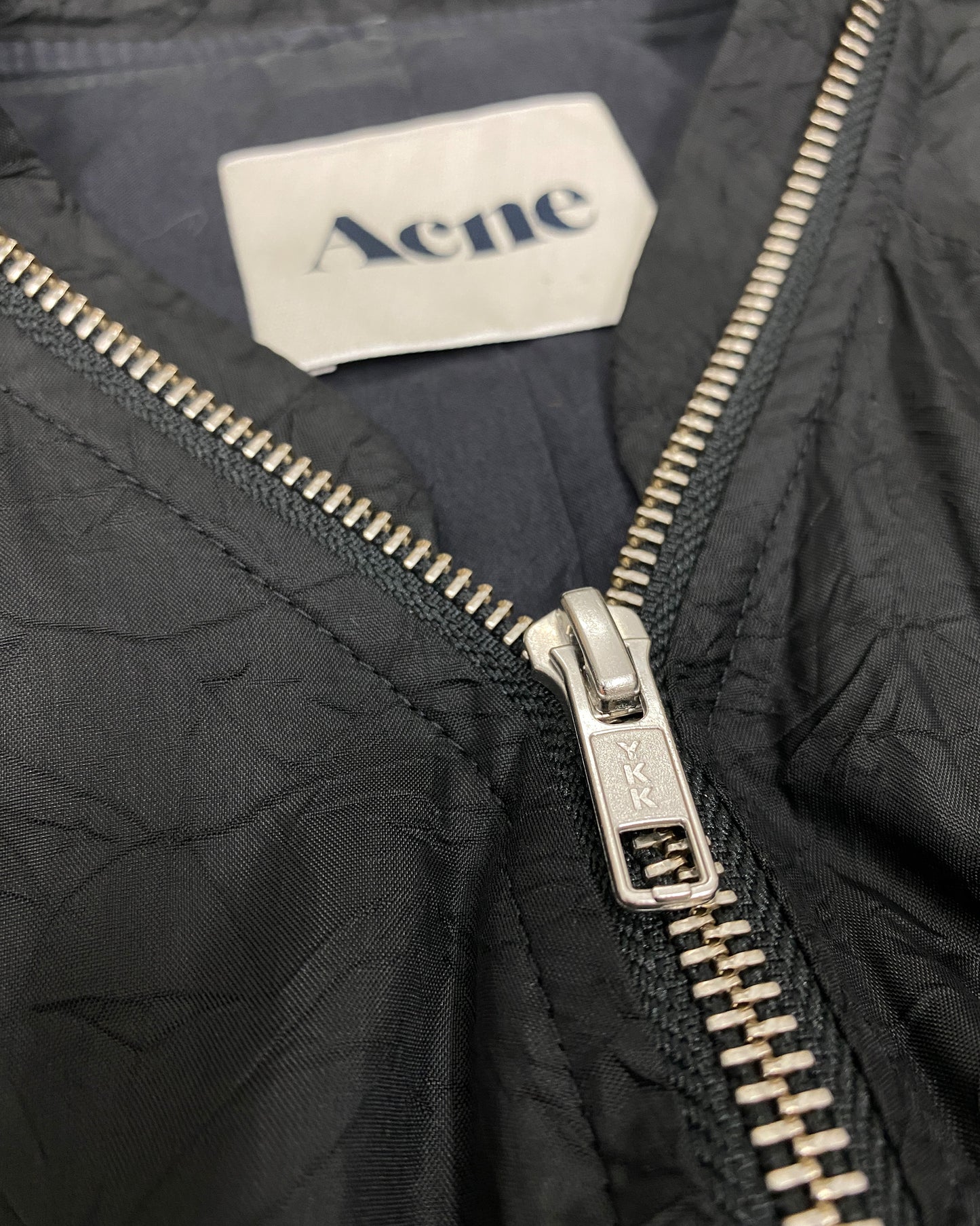 Acne Studios SS2011 Crinkle Full Zip Bomber Jacket Black