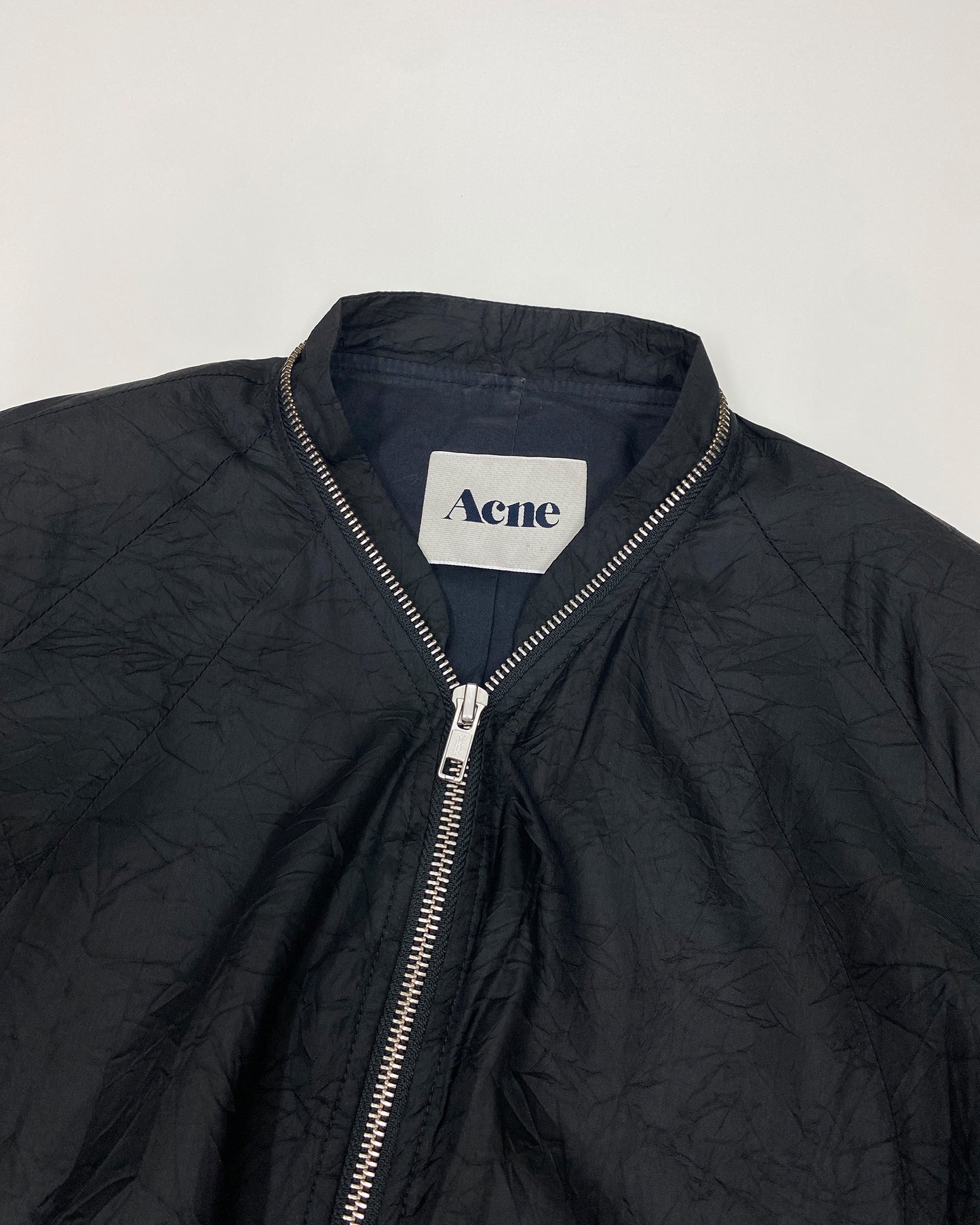Acne Studios SS2011 Crinkle Full Zip Bomber Jacket Black