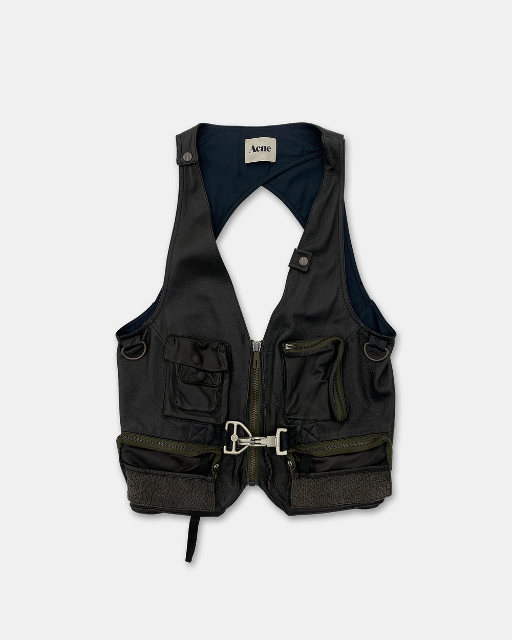 Acne Studios AW2010 Runway Leather Utility Vest Black
