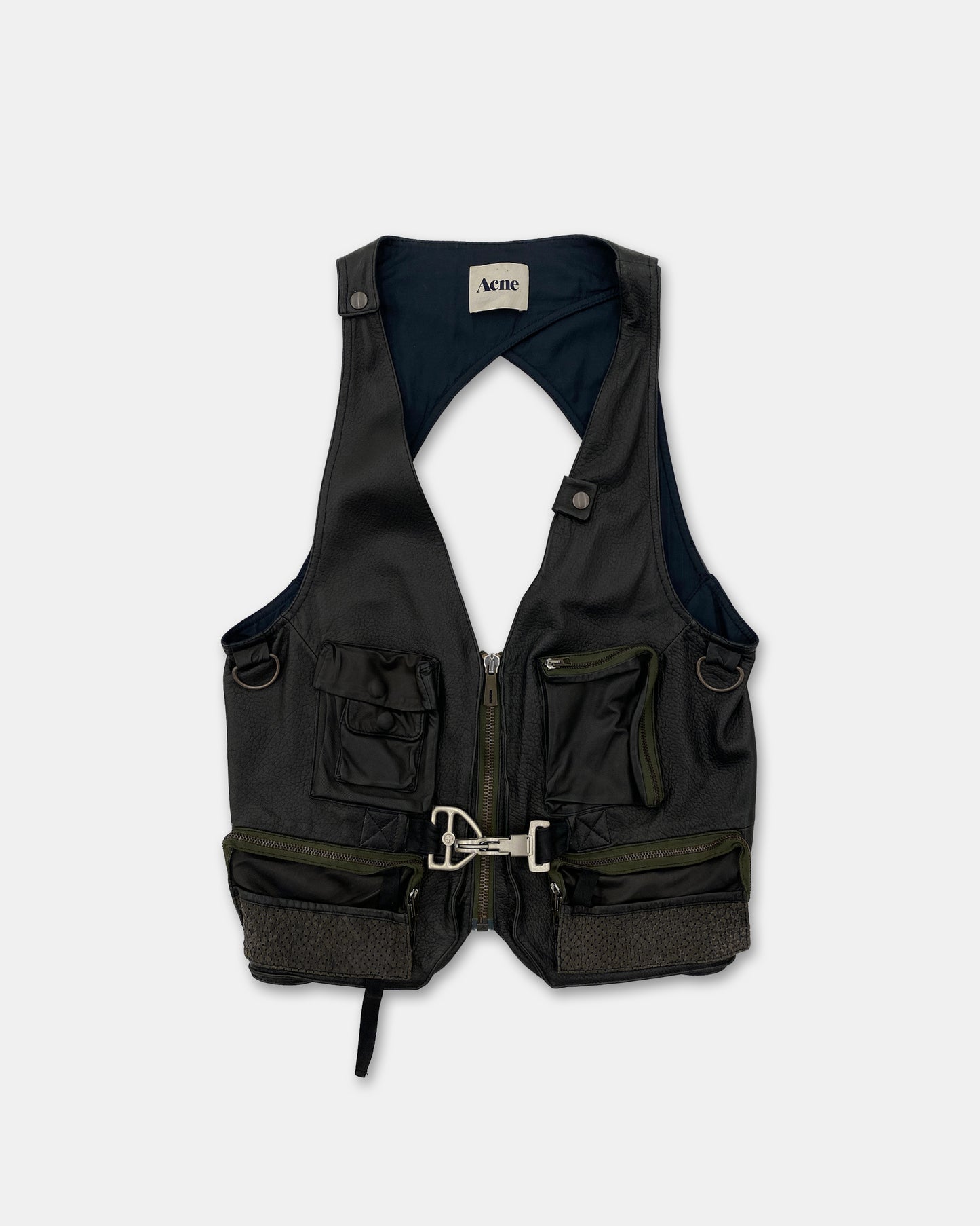 Acne Studios AW2010 Runway Leather Utility Vest Black