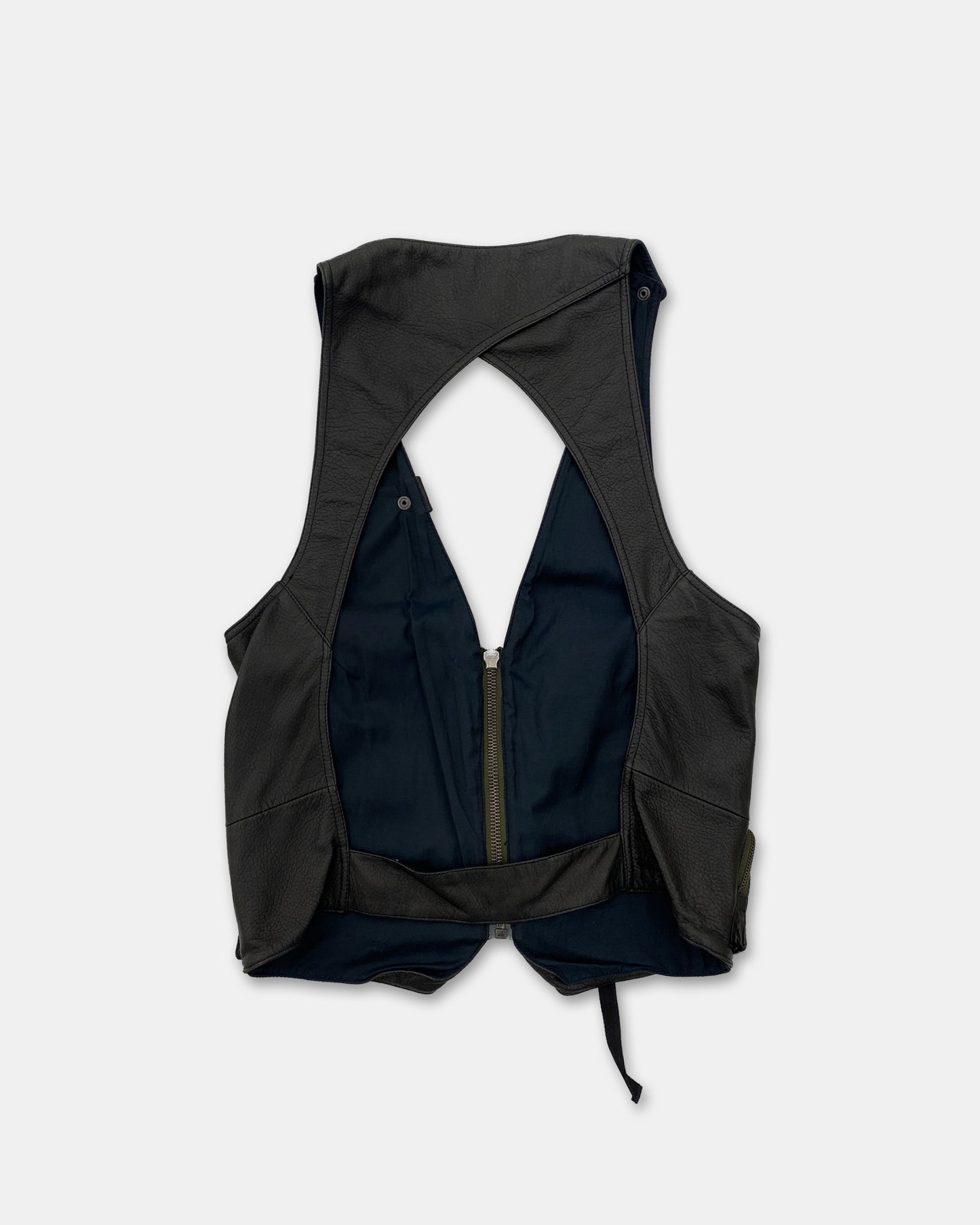 Acne Studios AW2010 Runway Leather Utility Vest Black