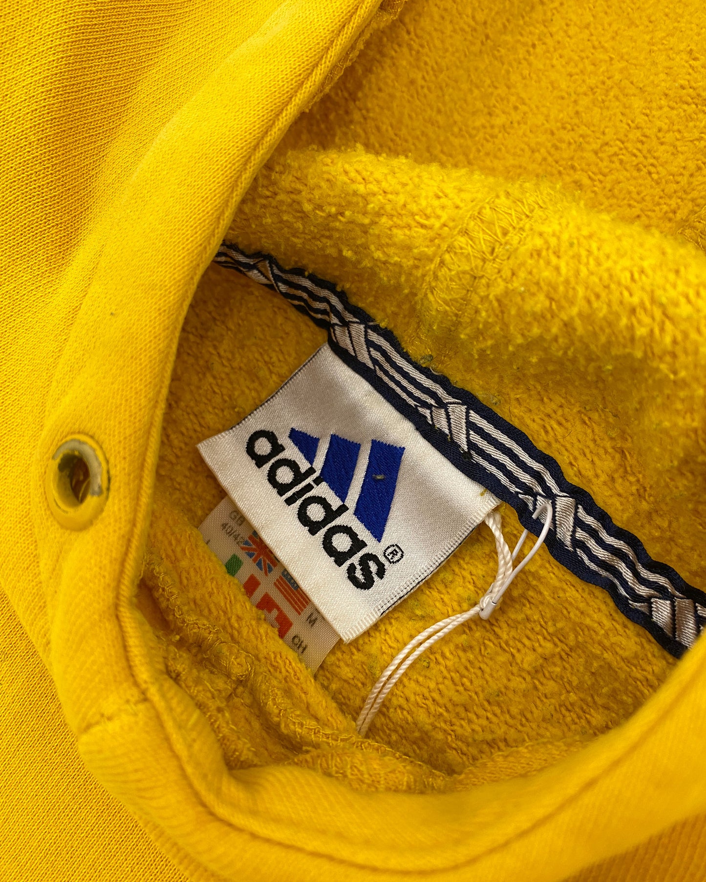 Adidas 2000s Consistent Striped Hoodie Yellow