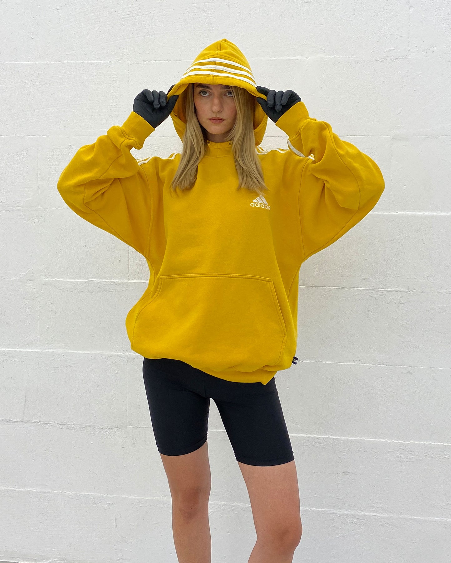 Adidas 2000s Consistent Striped Hoodie Yellow