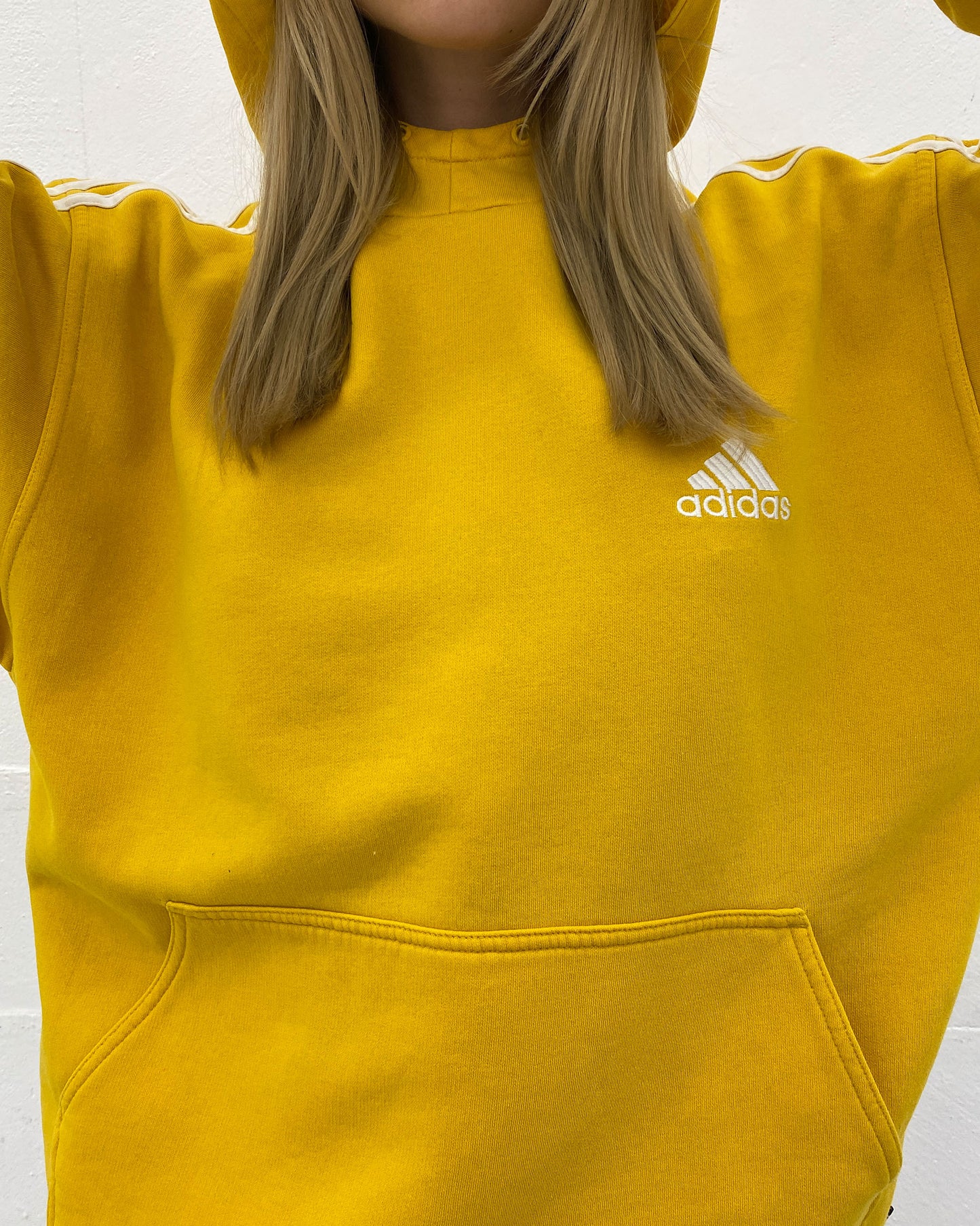 Adidas 2000s Consistent Striped Hoodie Yellow