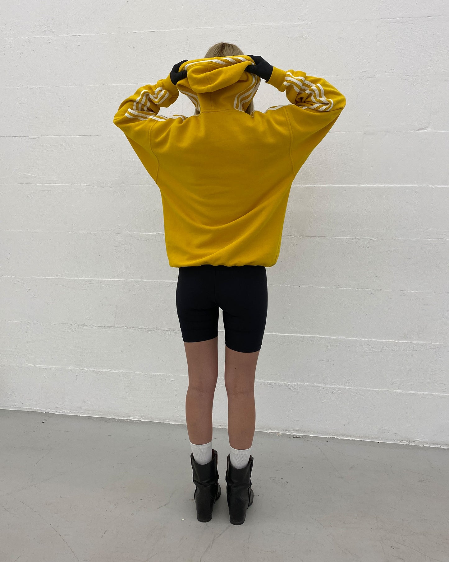 Adidas 2000s Consistent Striped Hoodie Yellow