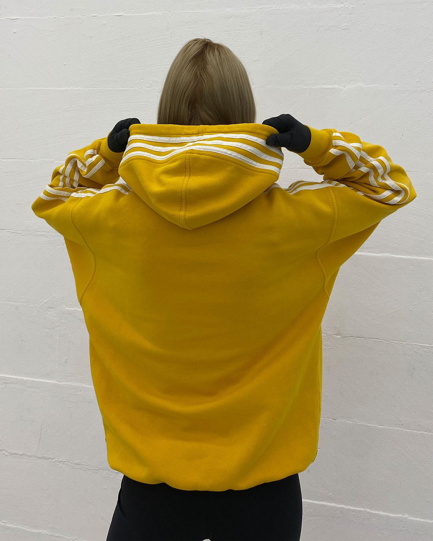 Adidas 2000s Consistent Striped Hoodie Yellow