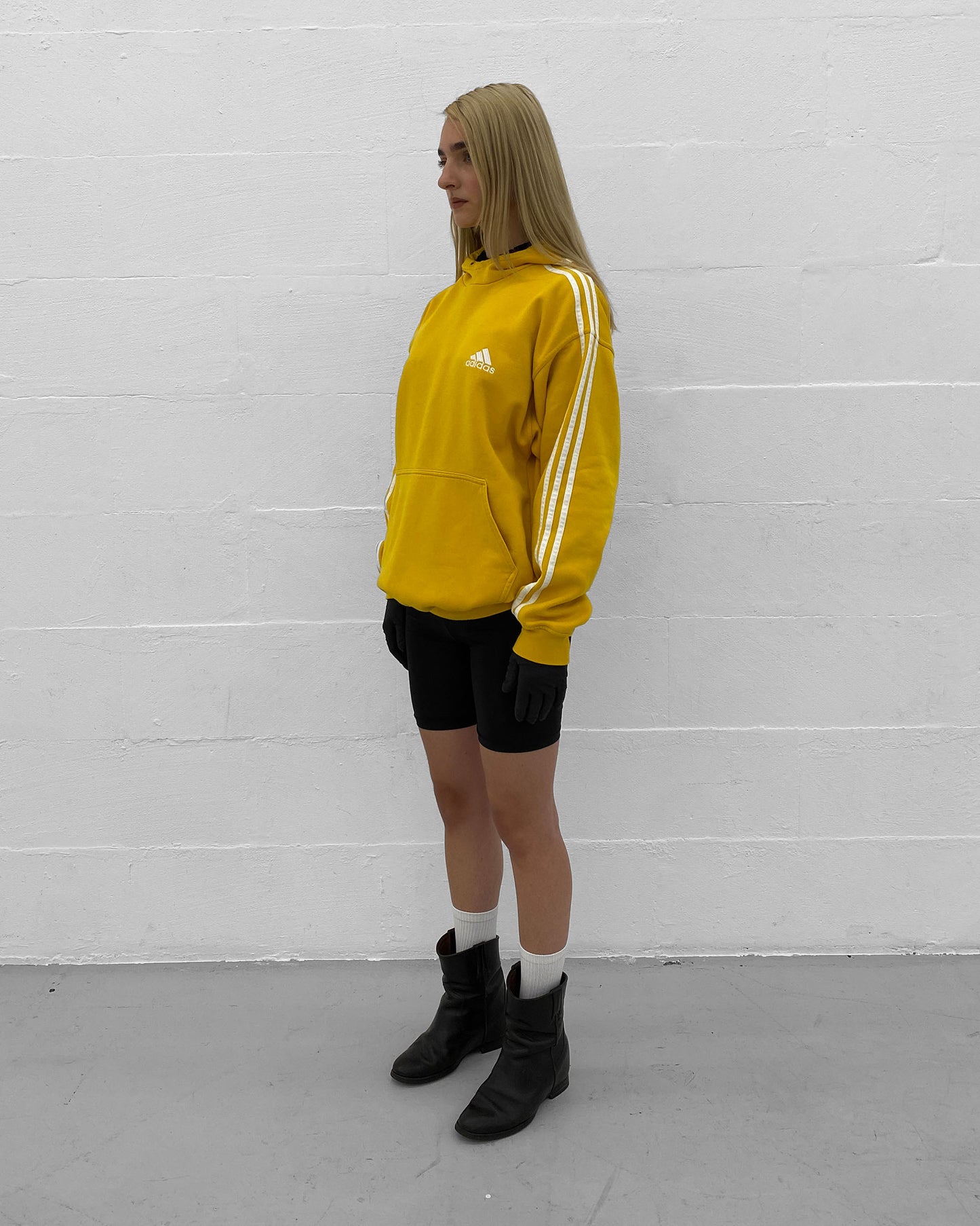 Adidas 2000s Consistent Striped Hoodie Yellow