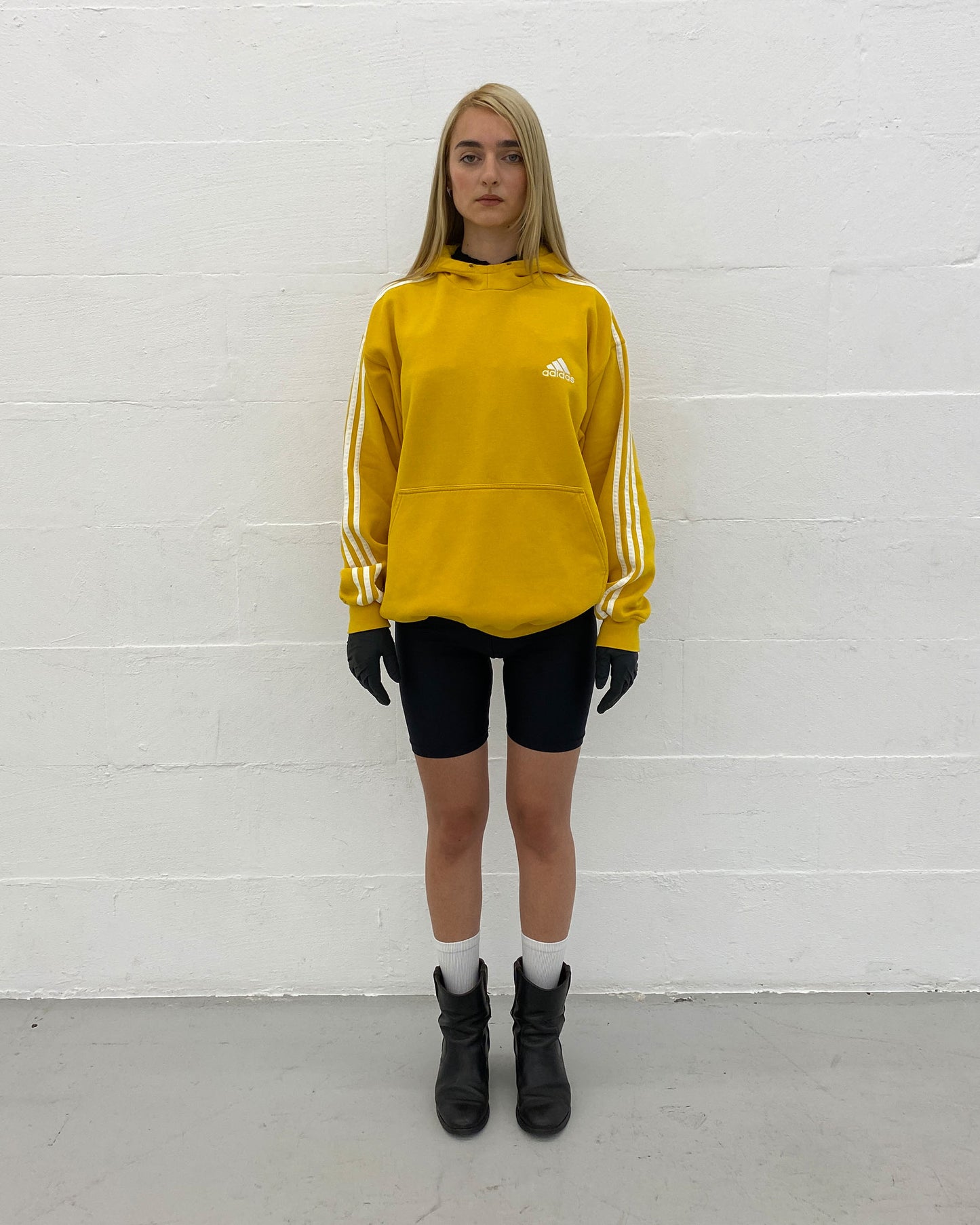 Adidas 2000s Consistent Striped Hoodie Yellow