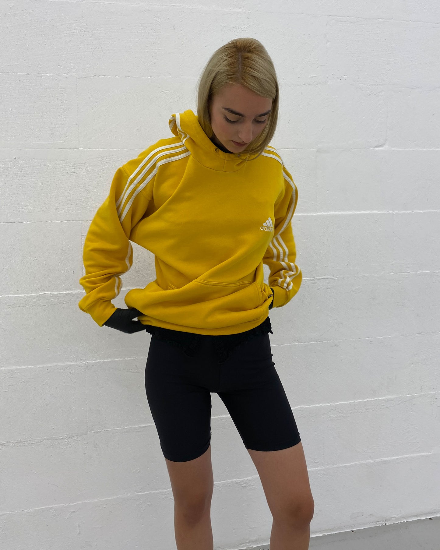 Adidas 2000s Consistent Striped Hoodie Yellow