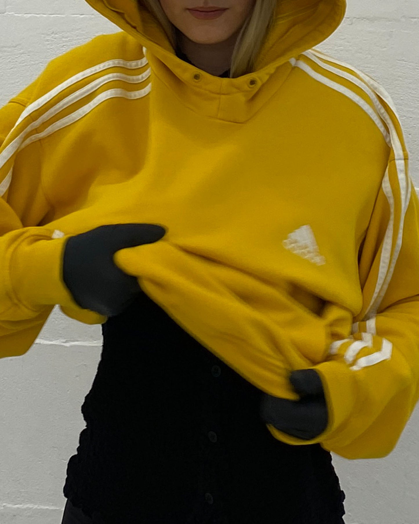 Adidas 2000s Consistent Striped Hoodie Yellow