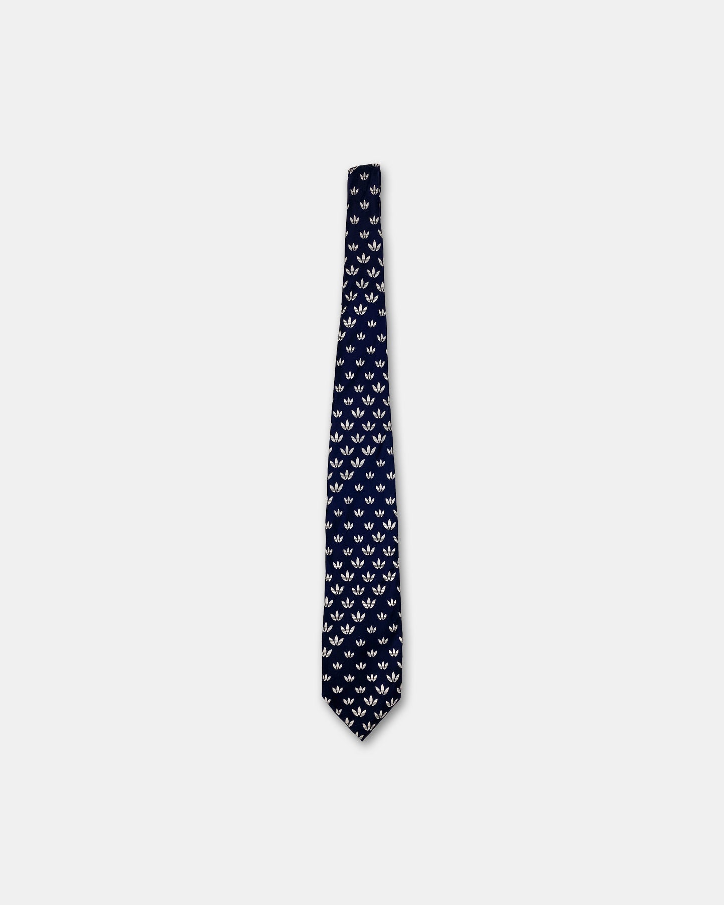 Adidas 1980s Salesman Trefoil Logo Monogram Tie Navy