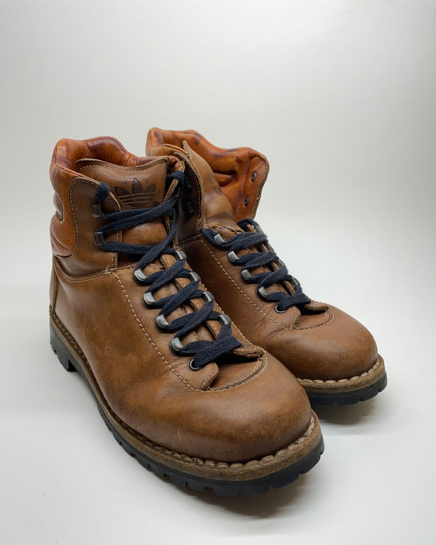 Adidas 1970s Vibram Sole Leather Hiking Boots Brown