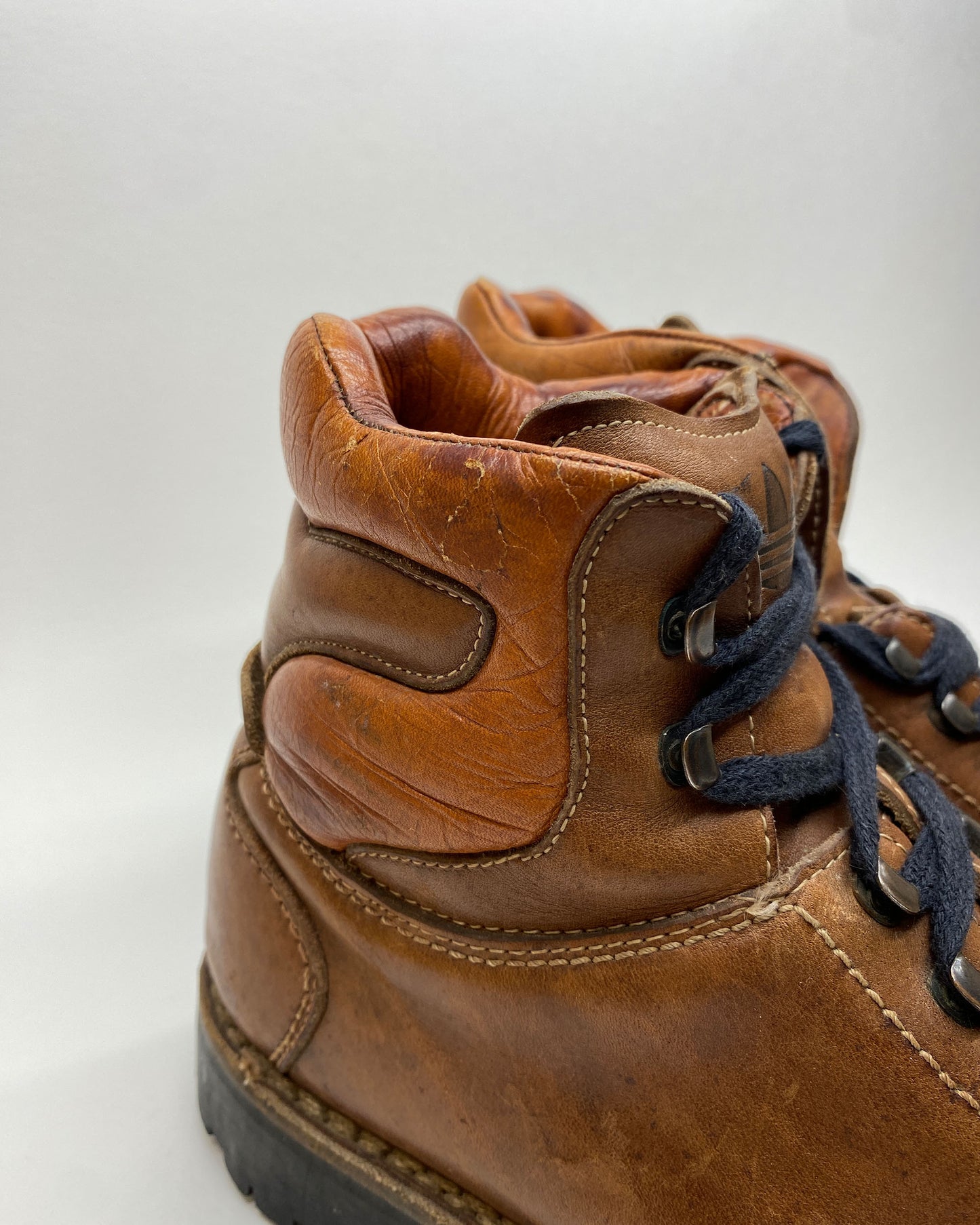 Adidas 1970s Vibram Sole Leather Hiking Boots Brown