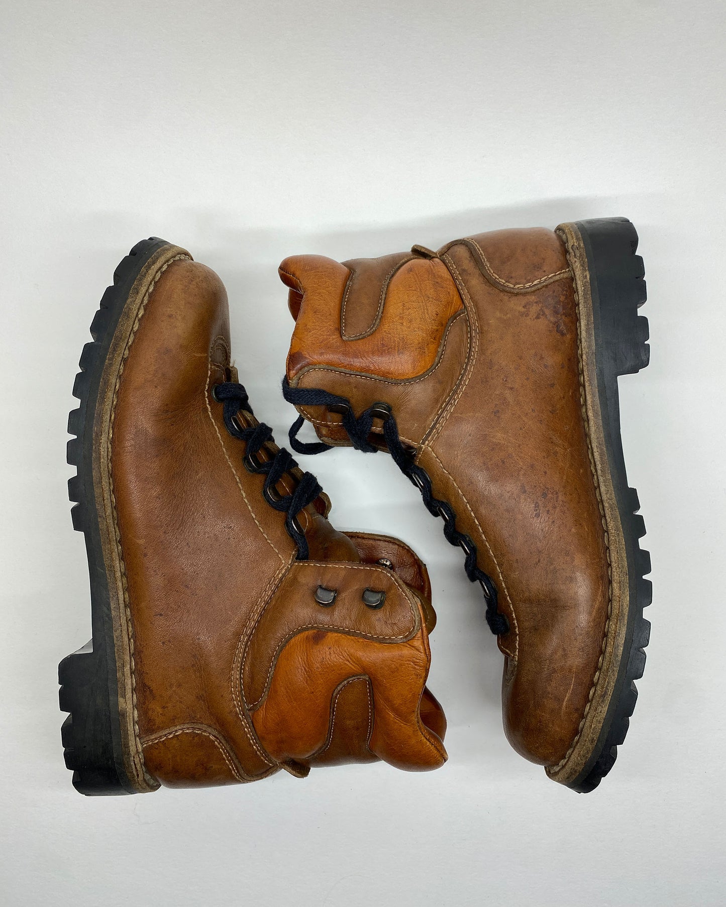 Adidas 1970s Vibram Sole Leather Hiking Boots Brown