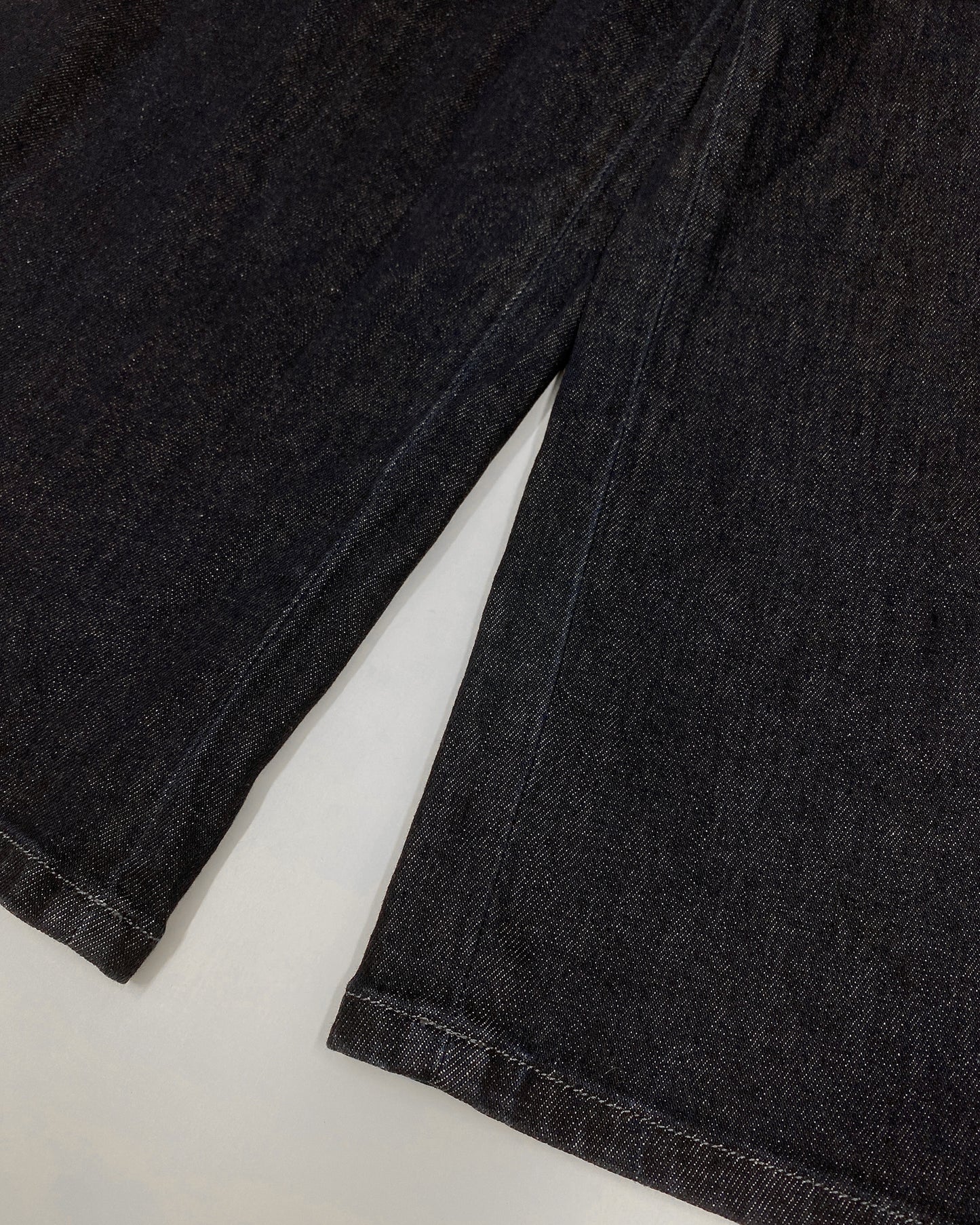 Agnès B. 2010s High Waist Wide Leg Capri Denim Pants Dark Blue