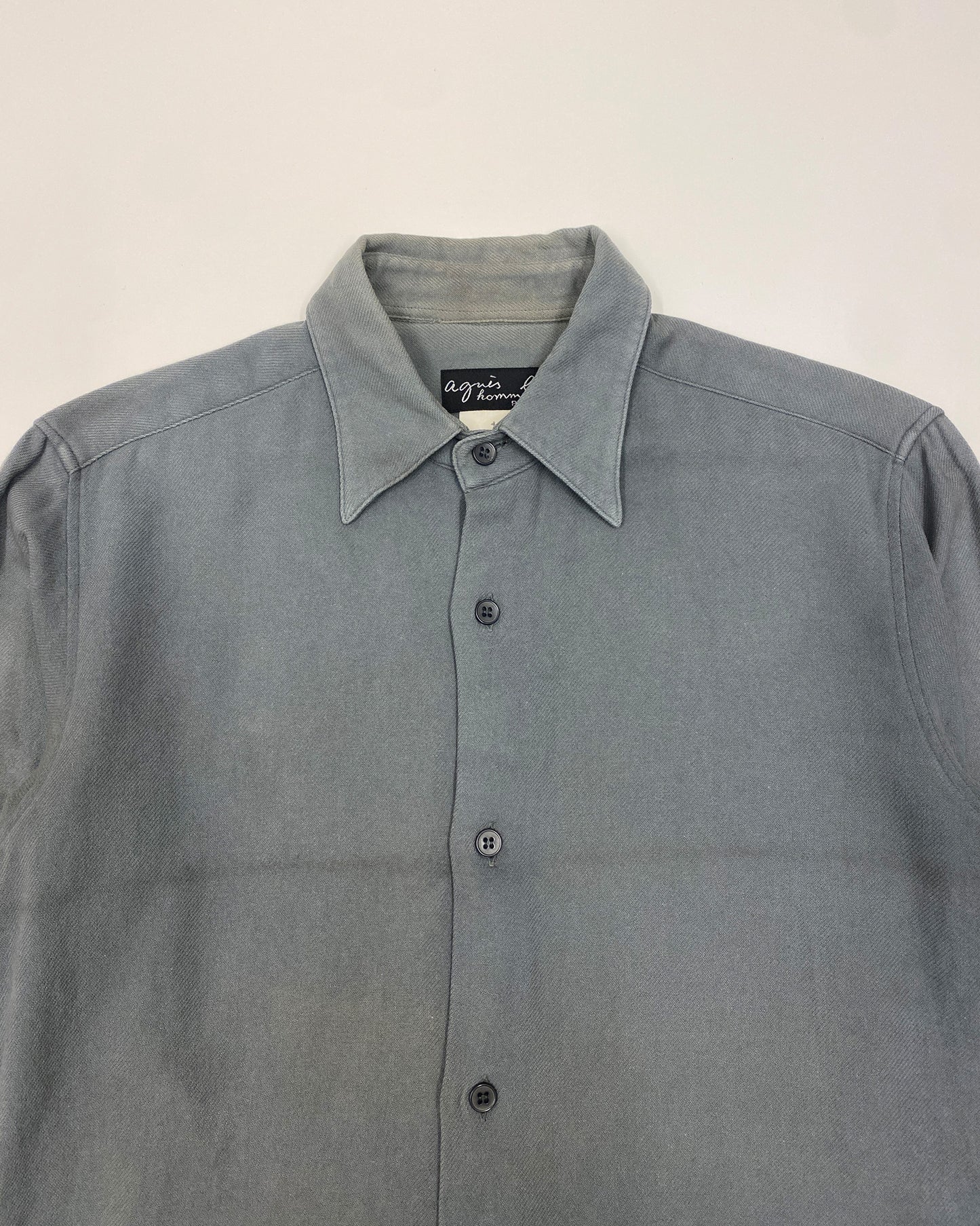 Agnès B. Homme 1990s Thick Shirt Grey